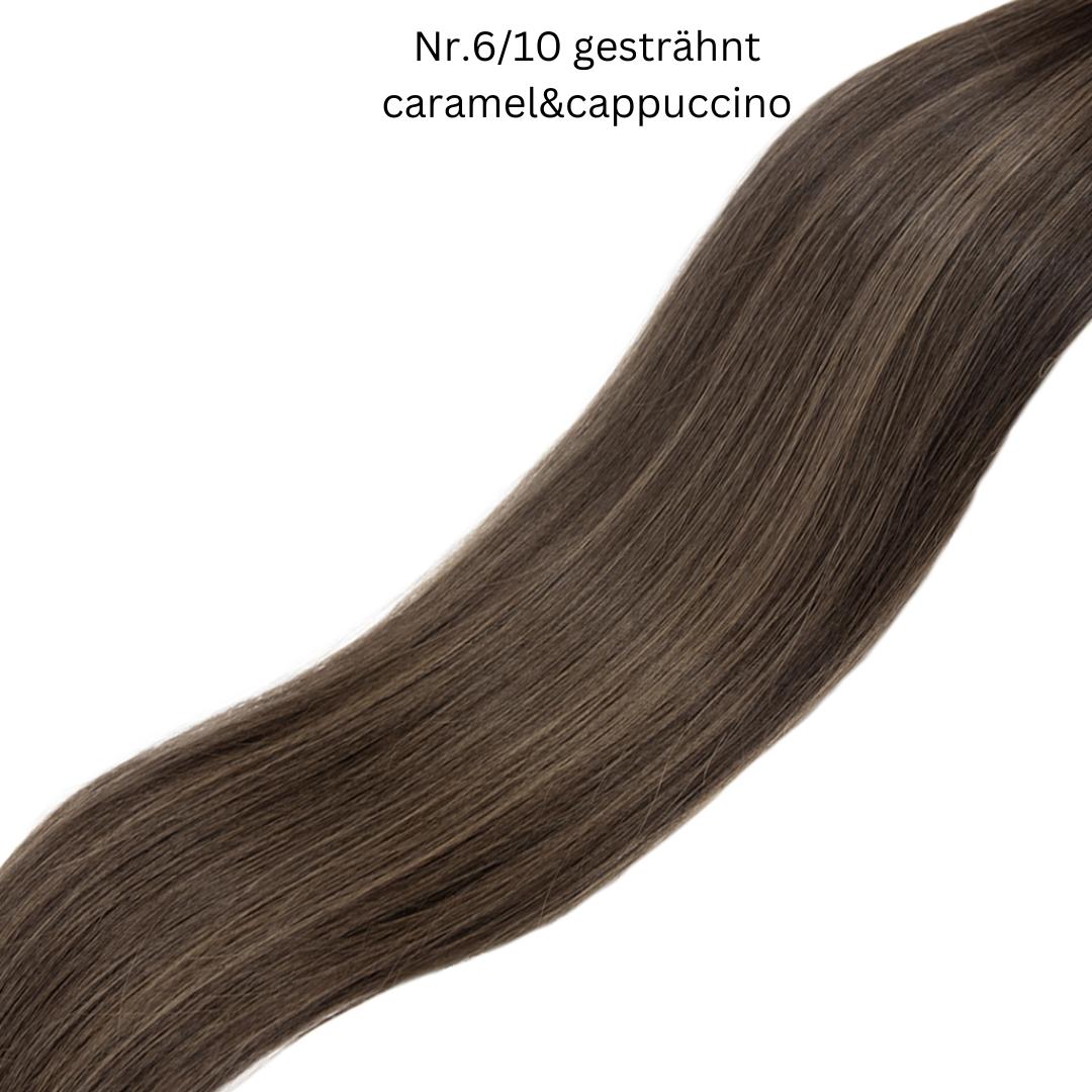 Tressen #6/10 gesträhnt Caramel Cappuccino