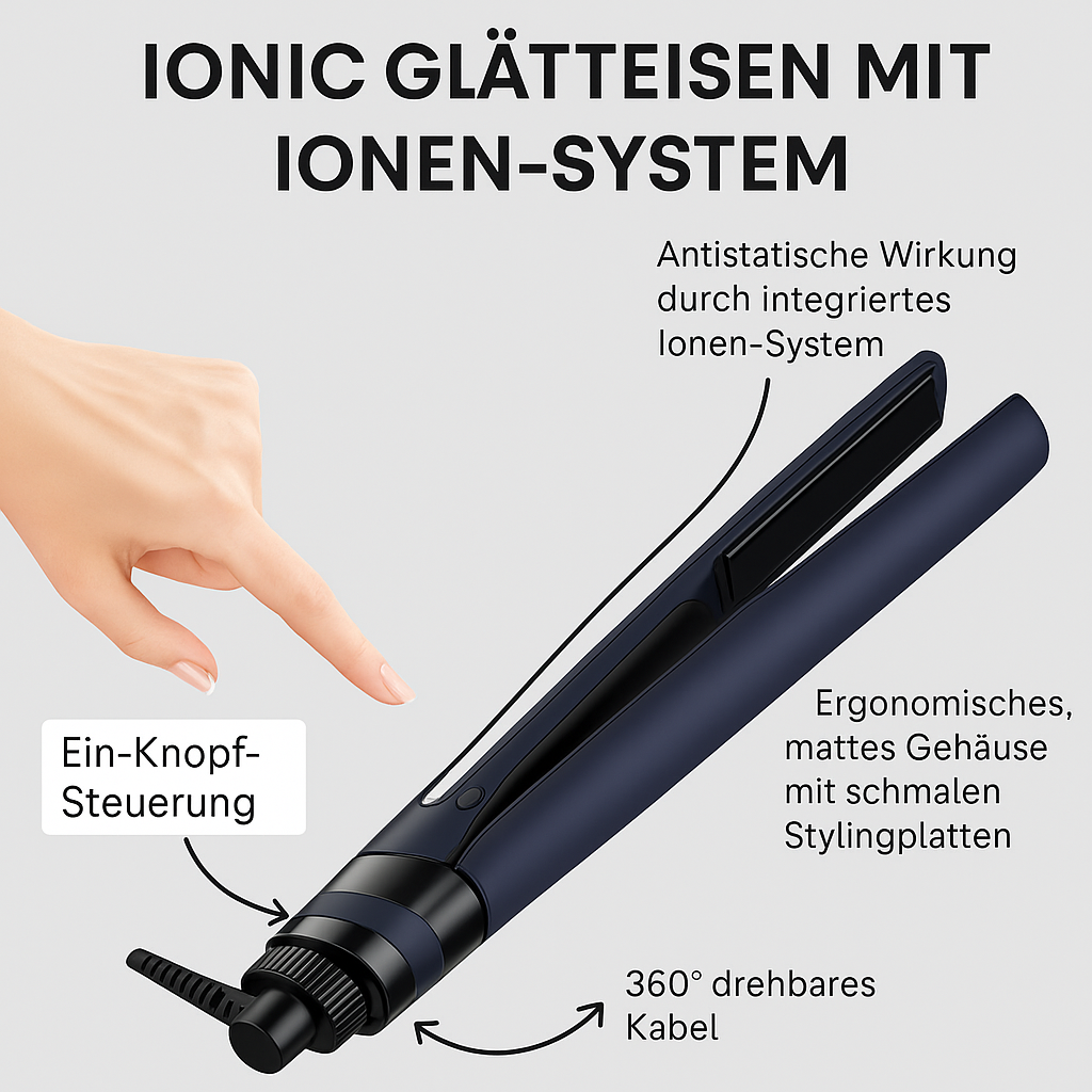 Ionic Glätteisen mit Ionen-Technologie